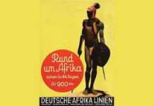 Affiche allemande : Rund um Afrika