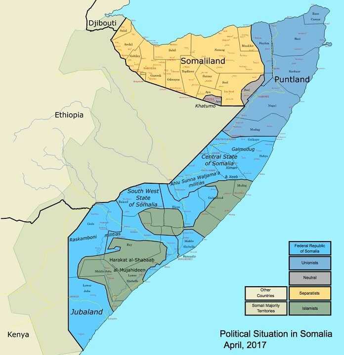 Somalie 13 Morts Dans Un Double Attentat Devant Le Palais Pr Sidentiel   Somalia Map States Regions Districts 696x717 