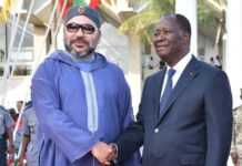 Le roi du Maroc, Mohammed VI, et le Président de la Côte d'Ivoire, Alassane Ouattara