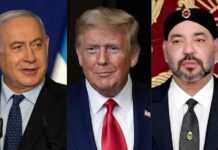 Benyamin Netanyahou, Donald Trump et Mohammed VIBenyamin Netanyahou, Donald Trump et Mohammed VI