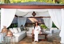 Naomi Campbell dans sa villa