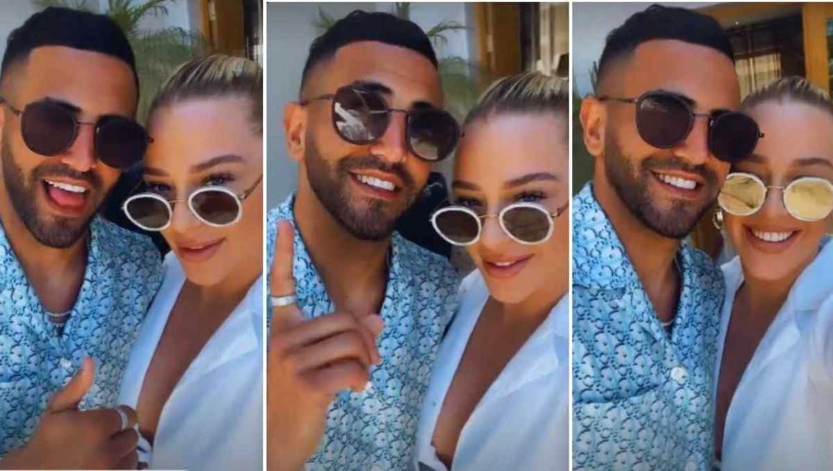 Photo : Le footballeur Riyad Mahrez et sa fiancée Taylor Ward, superbe  couple sur Instagram. - Purepeople