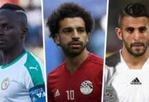 Sadio Mané, Mohamed Salah et Riyad Mahrez