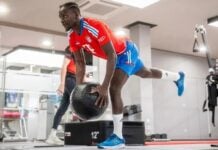 Sadio Mané en salle de sport