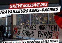 Greve des sans papiers Jeux Olympiques de Paris