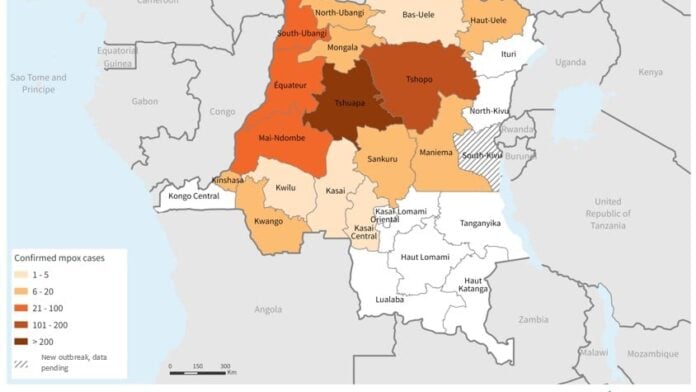 Carte variole du songe en RDC