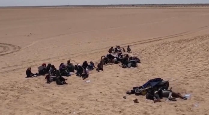 Migrants dans le désert