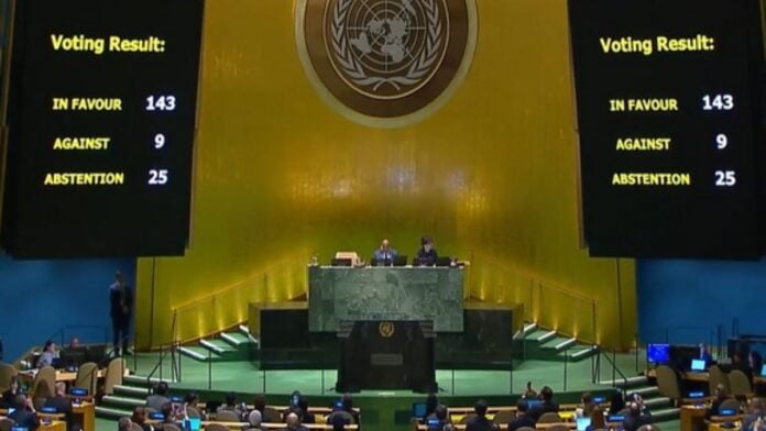 Vote résolution de l'ONU pour l'adhésion de la Palestine