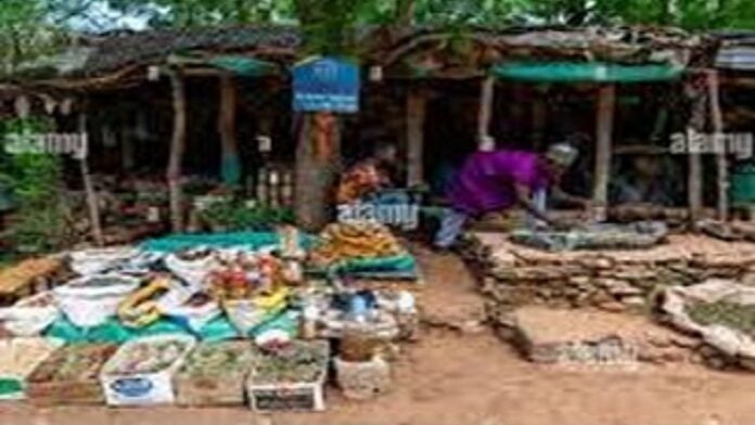 Marché au Cameroun à coté des tombes