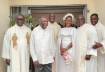 Le couple Gbagbo après la célébration du mariage religieux