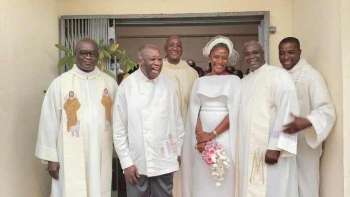 Le couple Gbagbo après la célébration du mariage religieux