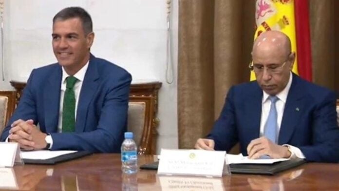 Pedro Sanchez et Mohammed Ould El-Ghazouani,