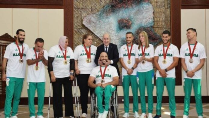 Abdelmadjid Tebboune et les athlètes Paralympiques de Paris 2024