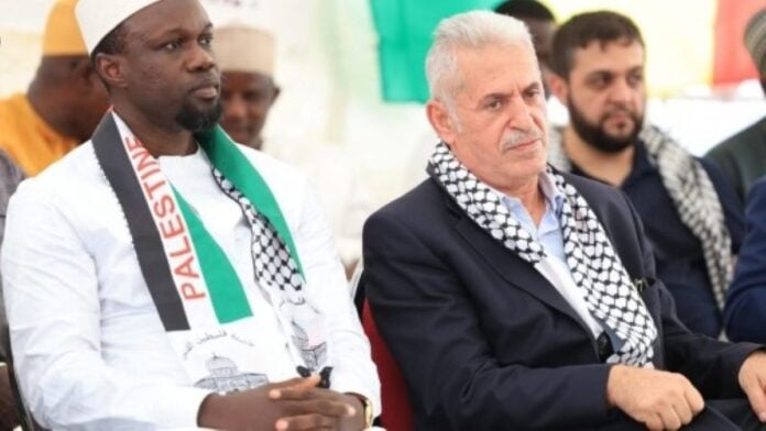 Ousmane Sonko et Nasser Jadallah, ambassadeur de Palestine à Dakar