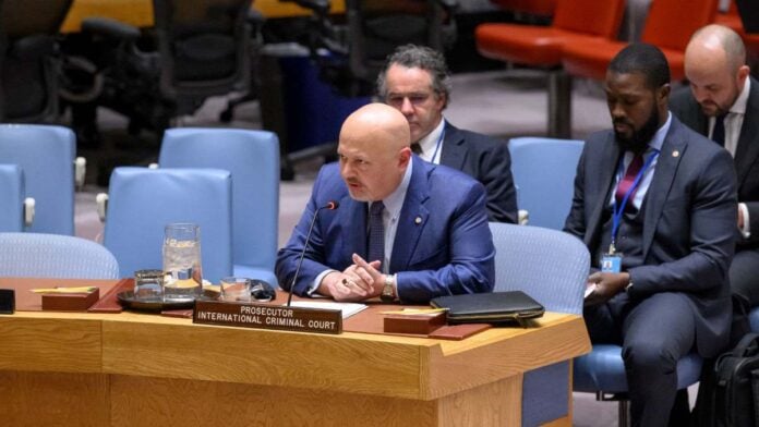 Le procureur de la CPI, Karim AA Khan KC, informe le Conseil de sécurité de l'ONU à New York sur la situation au Darfour, au Soudan, le 27 janvier 2025 Photo ONU Loey Felipe