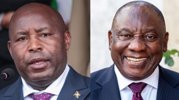 Évariste Ndayishimiye et Cyril Ramaphosa