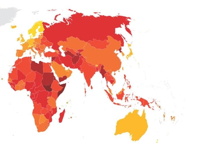 Carte de la corruption mondiale