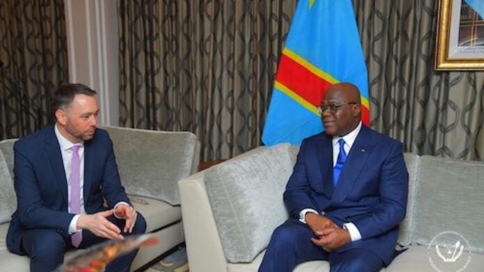 Maxime Prevot, Ministre des Affaires étrangères belge reçu par le Président Félix Tshisekedi à Kinshasa